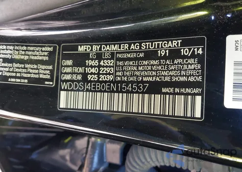 2014 Mercedes-Benz Cla 250 из США, поврежденный, VIN WDDSJ4EB0EN154537